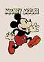 Mickey Mouse-illustratie van het personage lopend en zwaaiend op een lichte achtergrond
