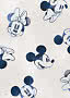 Wit patroon met blauwe tekeningen van Mickey Mouse- en Minnie Mouse-gezichten