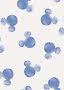 Witte achtergrond met verspreide blauwe Mickey-silhouetten in aquarelstijl.