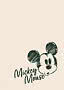 Beige ontwerp met geschetst Mickey Mouse-gezicht en de tekst Mickey Mouse onderaan