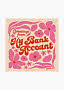 Retro floral poster reading "Greetings from My Bank Account" on a beige background