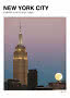 Poster des Empire State Building in New York City bei Dämmerung mit Vollmond