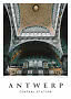 Affiche de l’intérieur de la gare centrale d’Anvers, avec haute coupole, arches et grandes fenêtres.