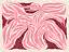 Motif floral abstrait avec formes ondulées roses et bordeaux sur fond clair