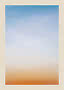 Abstrakt plakat med blå himmelgradient og varm orange tone nederst