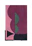 Abstraktes Poster mit geometrischen Formen in Rosa, Bordeaux, Grün und Schwarz
