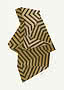 Arte da parete astratta con forme geometriche sovrapposte in oro e nero a zigzag su sfondo bianco