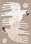 Illustration von zwei hellen Vögeln auf braunem Hintergrund mit weißen Kreisen