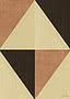 Geometrische Leinwand mit Dreiecken in Sand, Terrakotta und Braun, die sich zu einer Raute falten