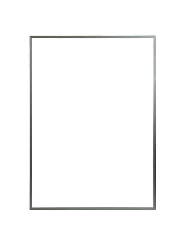 Abstract black and white geometric pattern with gray accents in a rectangular frame