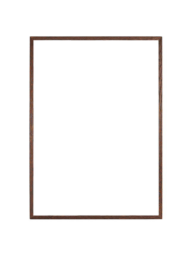 Abstract wall art in brown tones with hourglass shape in a wooden frame