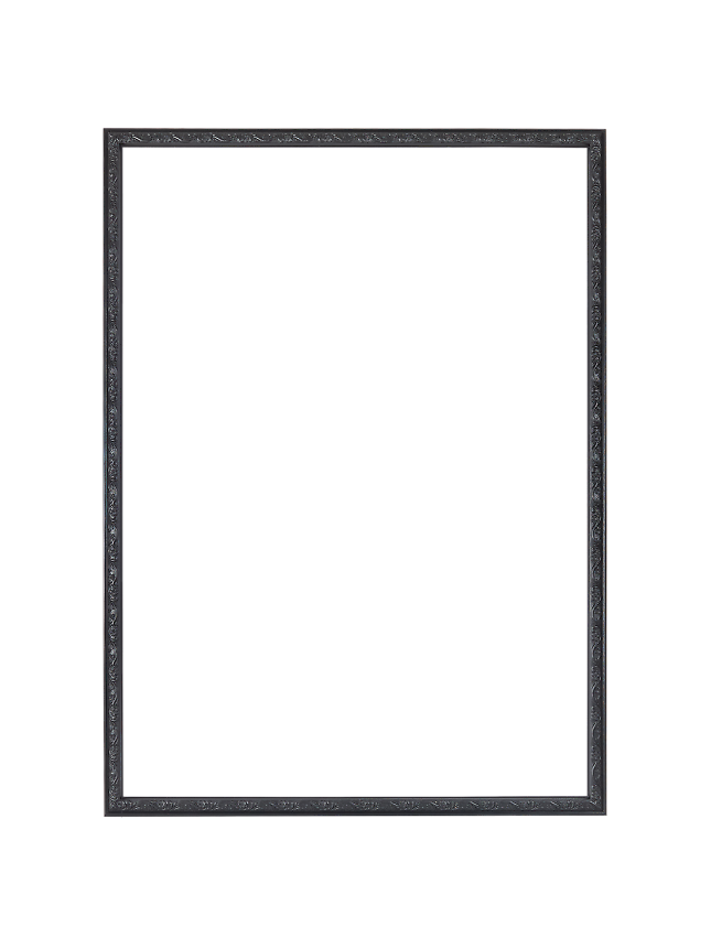 Black Versailles picture frame with ornate decorative border and wide beveled mirror glass