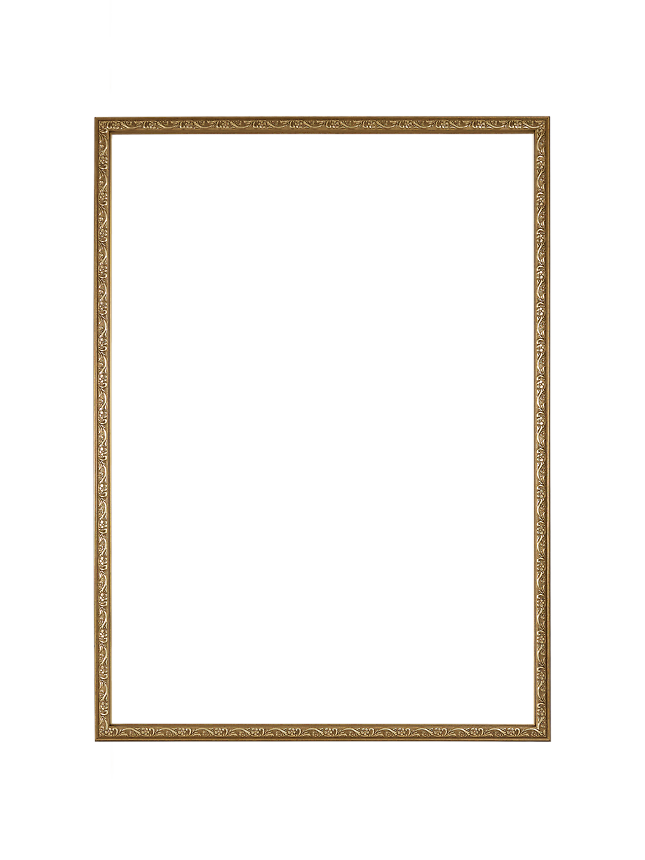 Miroir mural rectangulaire avec cadre doré orné