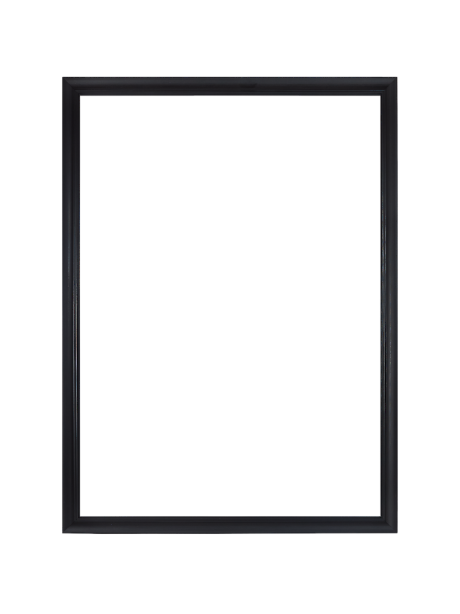 Cadre photo rectangulaire noir avec verre et passe-partout blanc