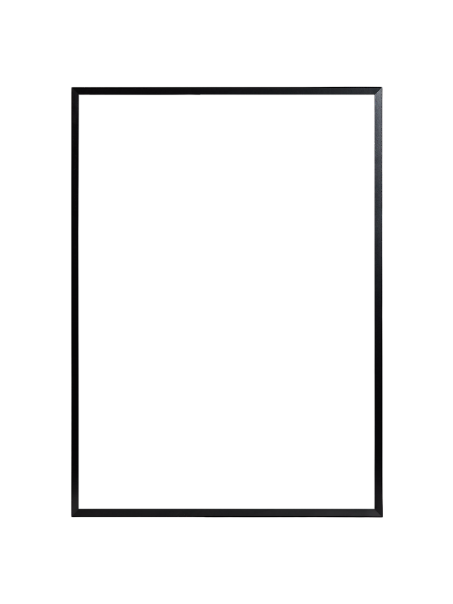 Black rectangular mirror with beveled edge and slim frame