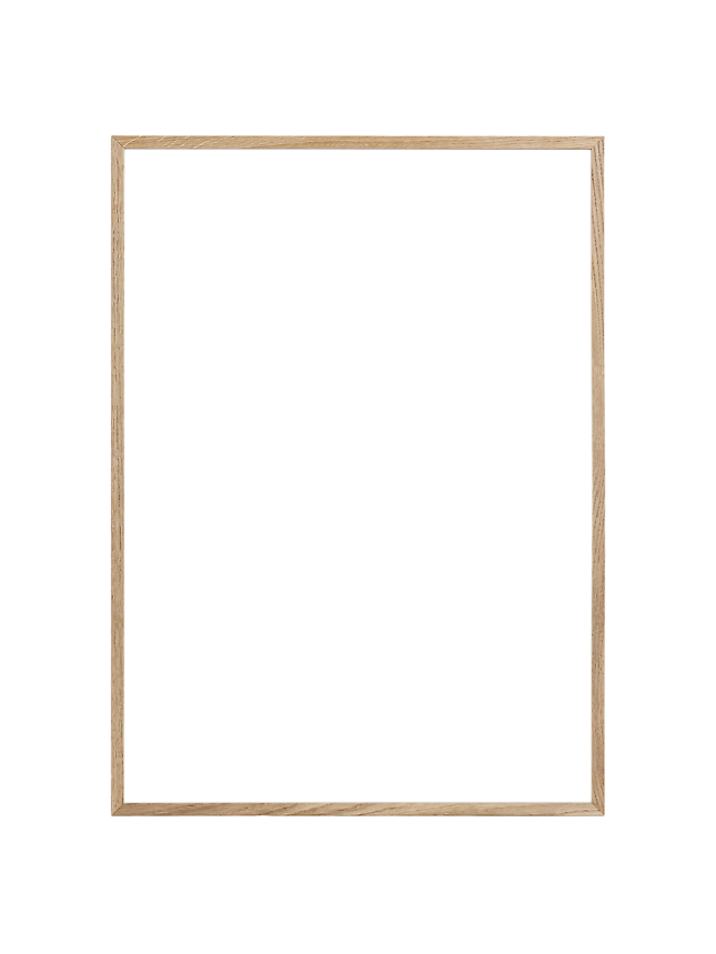 Vertical wall mirror with light wood frame and beveled edges