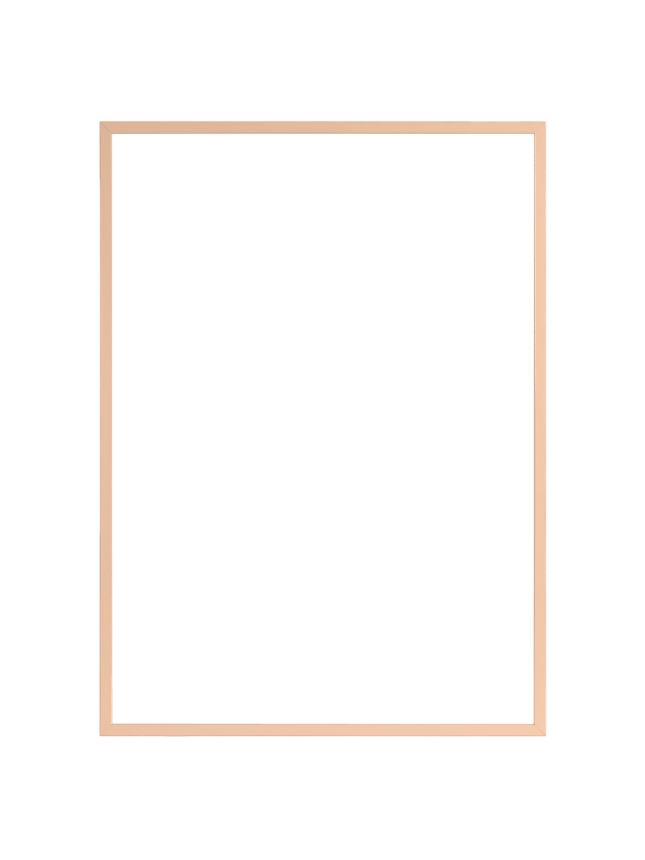 Mirror with a light wood frame and black rectangular reflection in the center