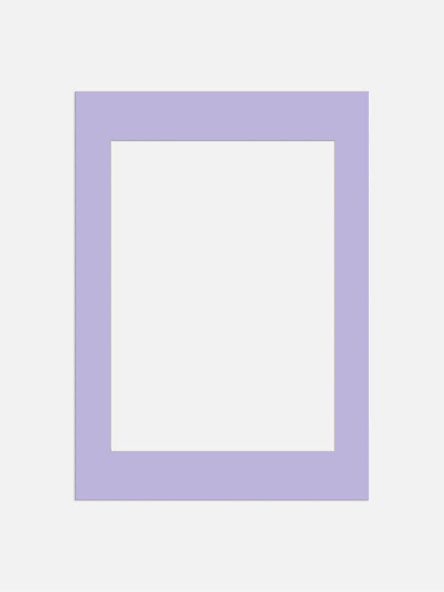 Light purple mat frame with rectangular white opening