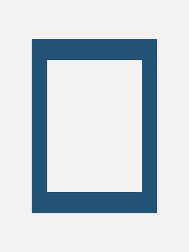 Dark blue rectangular picture frame with a wide border and white center