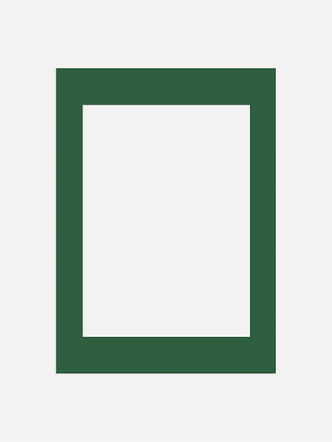 Dark green rectangular picture frame with a wide border and white center