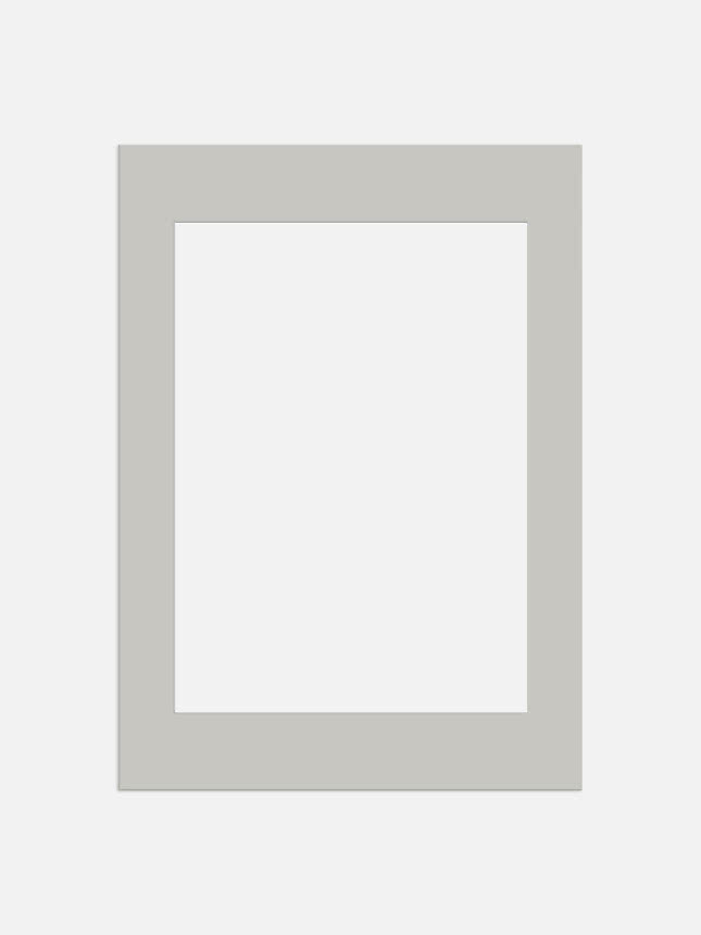 Light gray rectangular mat frame with white center