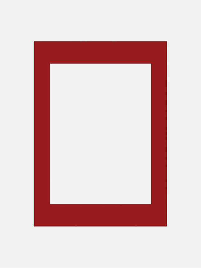 Red rectangular frame with a wide border and white center
