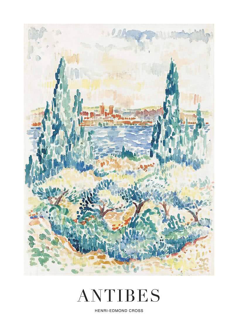 Henri Edmond Cross、ANTIBESAPRES-MIDI、画集画 Coastal poster – Antibes by Henri-Edmond Cross | Postery