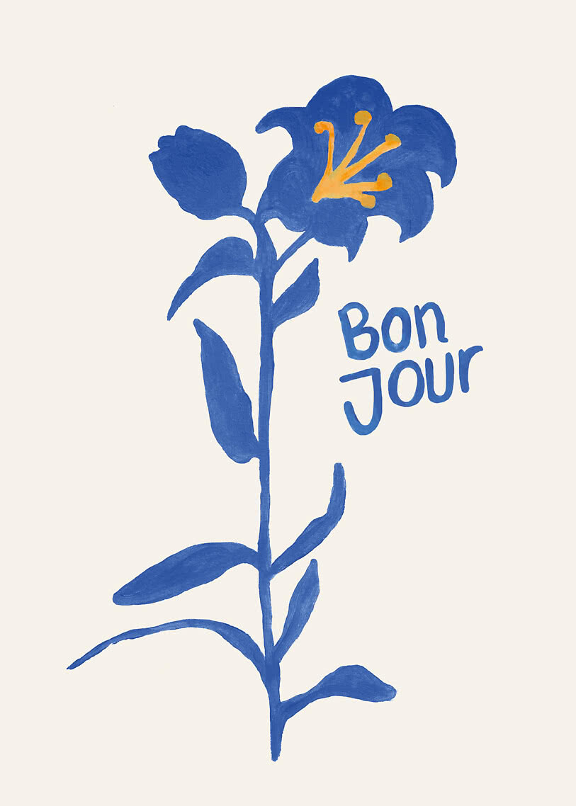 Blue flower poster – Bonjour Botanique 2 | Postery