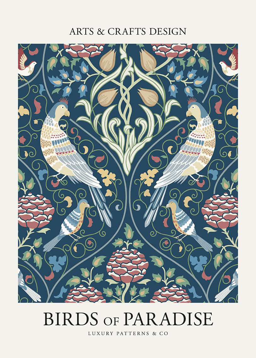 Vintage poster – Birds of Paradise Blue | Postery