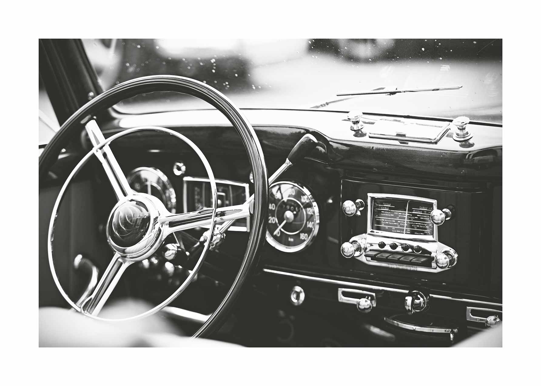 Old Wheeler Poster - Vintage dashboard photography (30x40 cm)