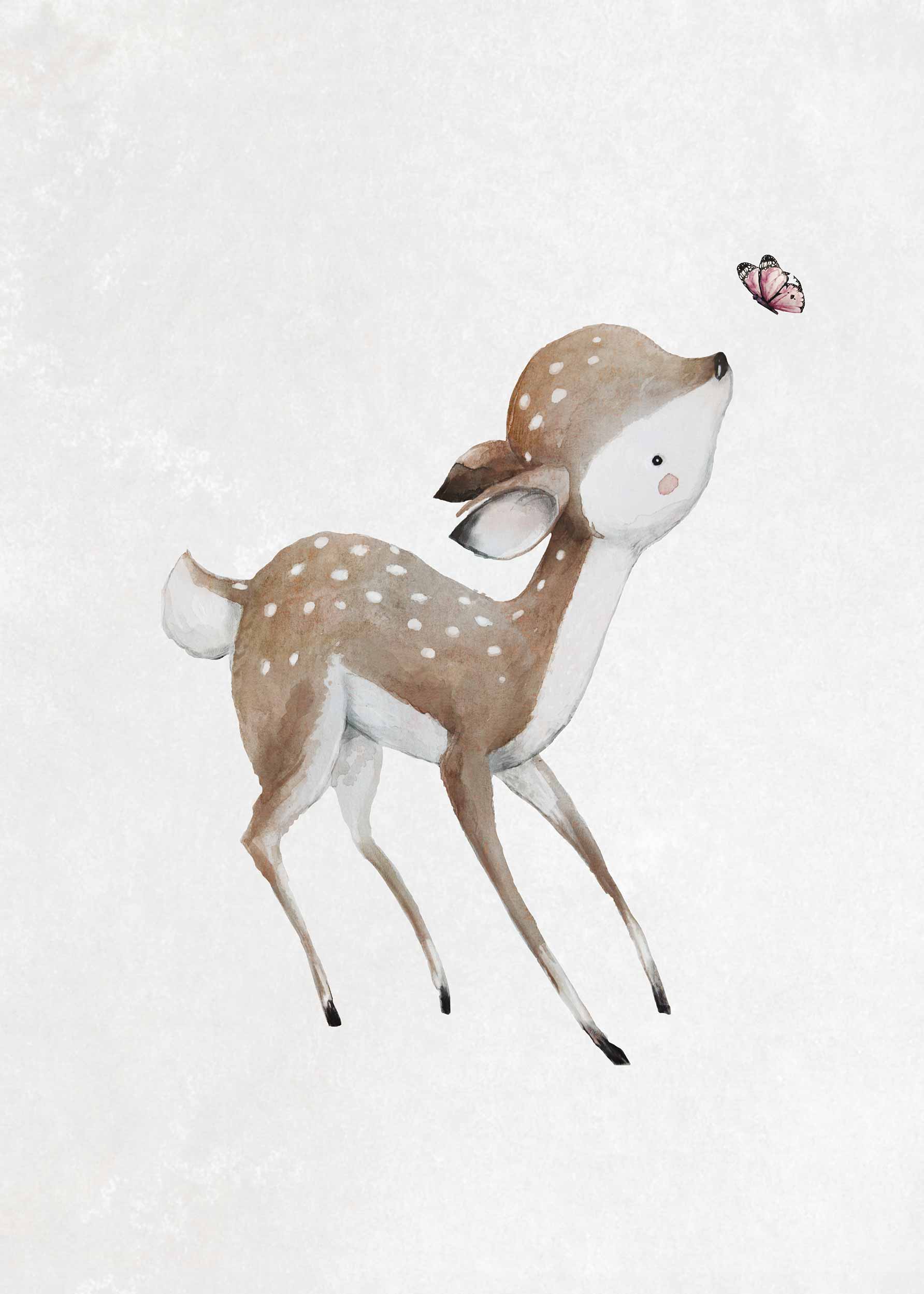 Deer Poster - Animal watercolour (40x50 cm)