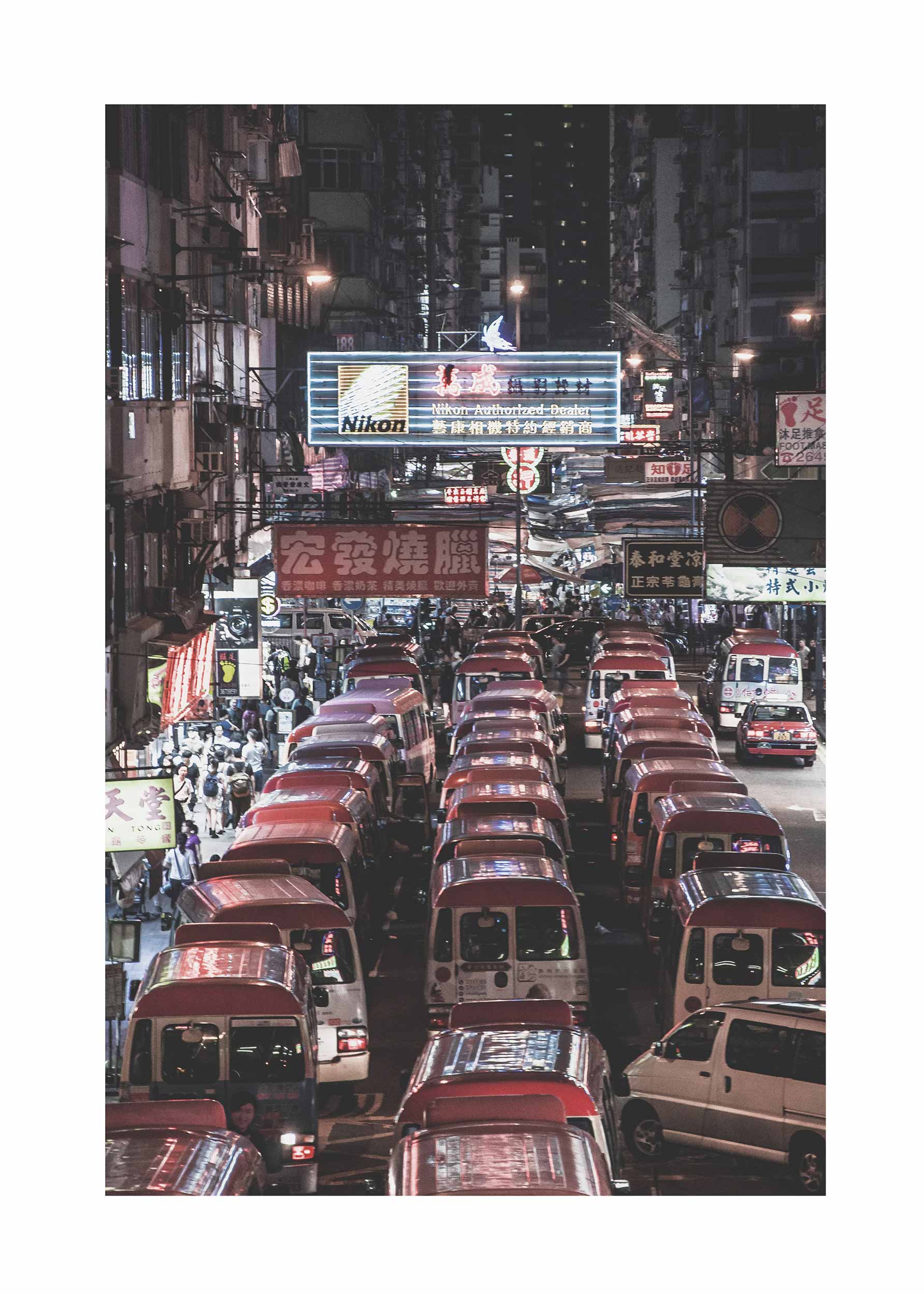 Mong Kok Traffic Poster - City photography (30x40 cm)