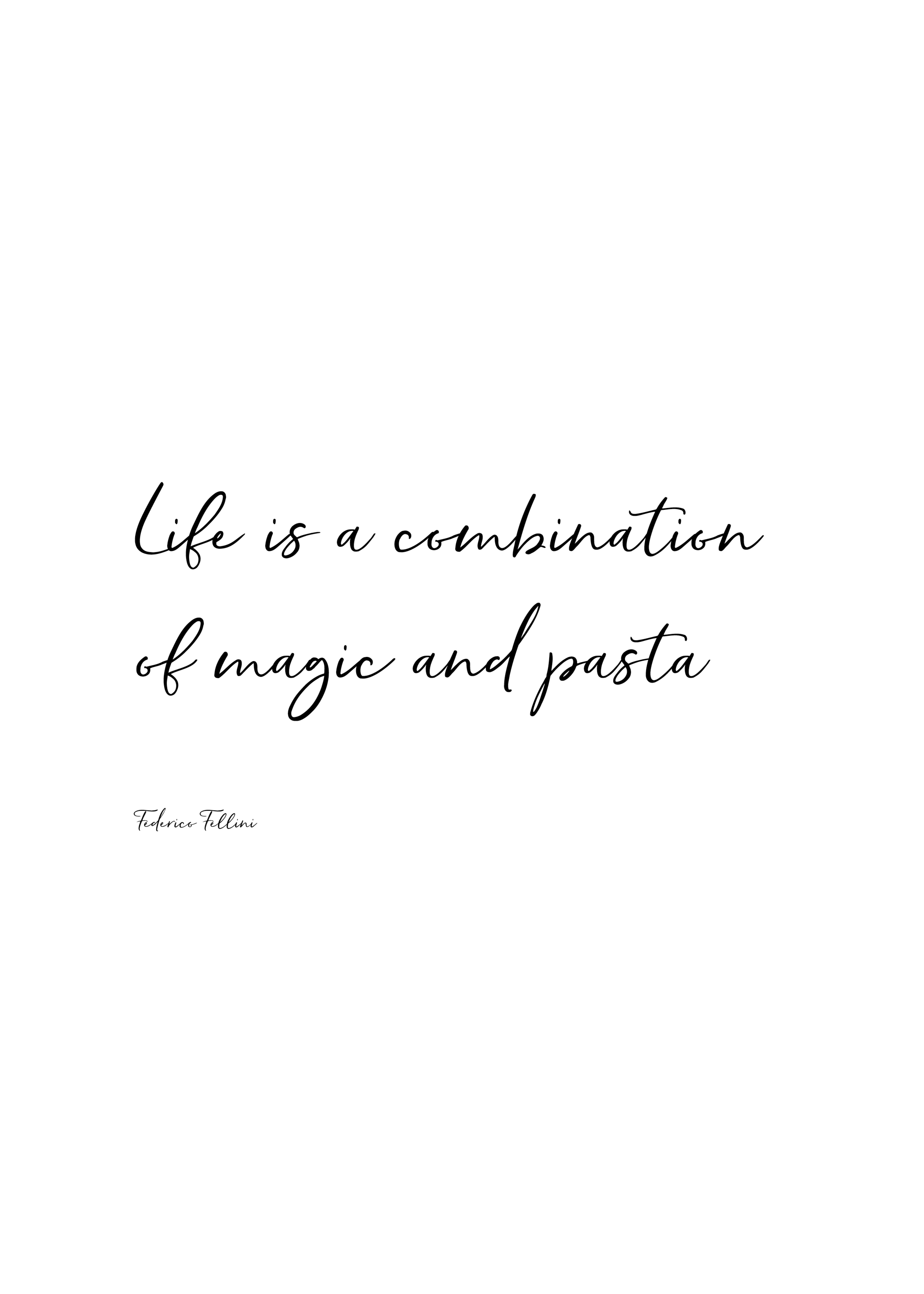 Magic and Pasta Poster - Quote illustration (40x50 cm)
