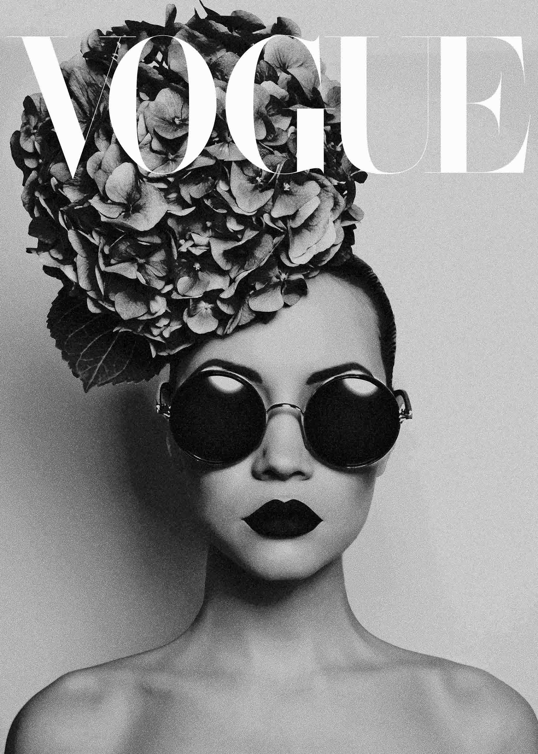 Vogue Girl Poster - Schwarzweiße Modefotografie (40x50 cm)