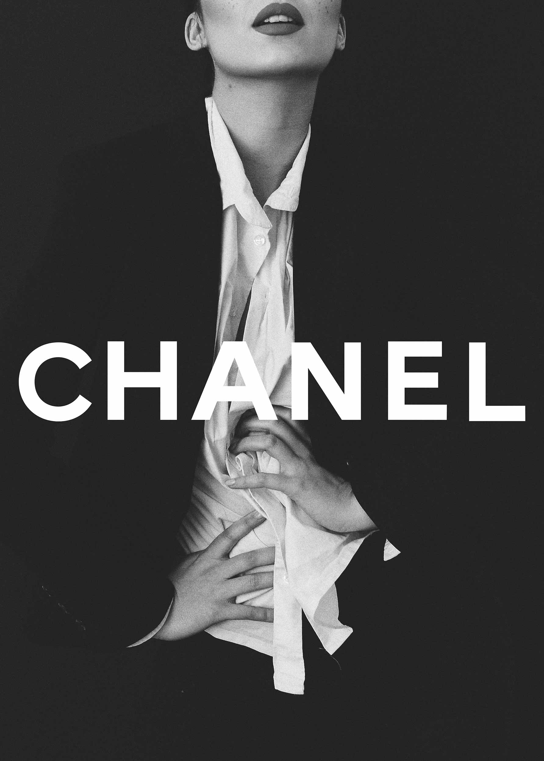 Chanel Girl poster - Svartvit modefotografi (50x70 cm)