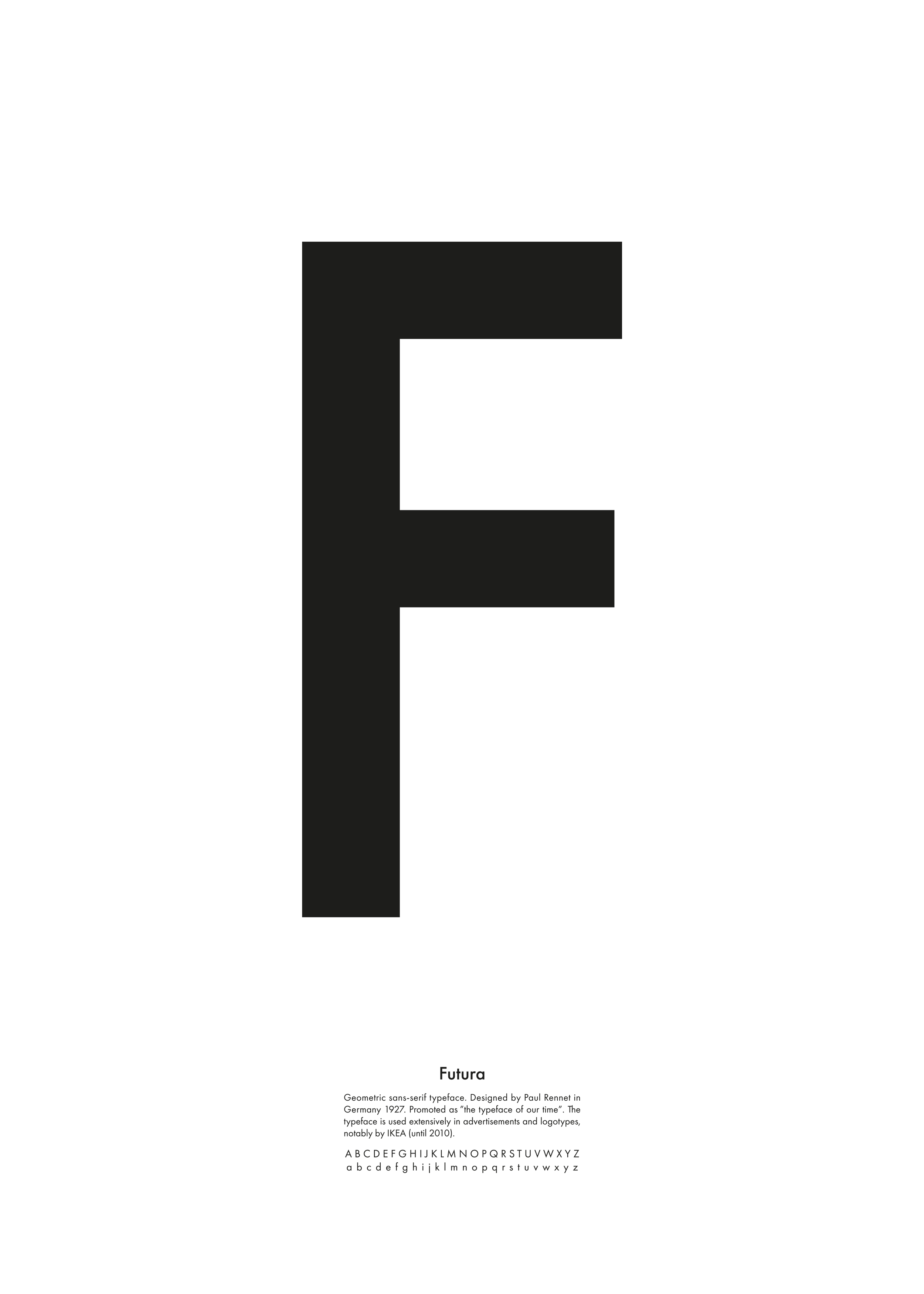Futura Font Poster - Typografie Grafik (30x40 cm)