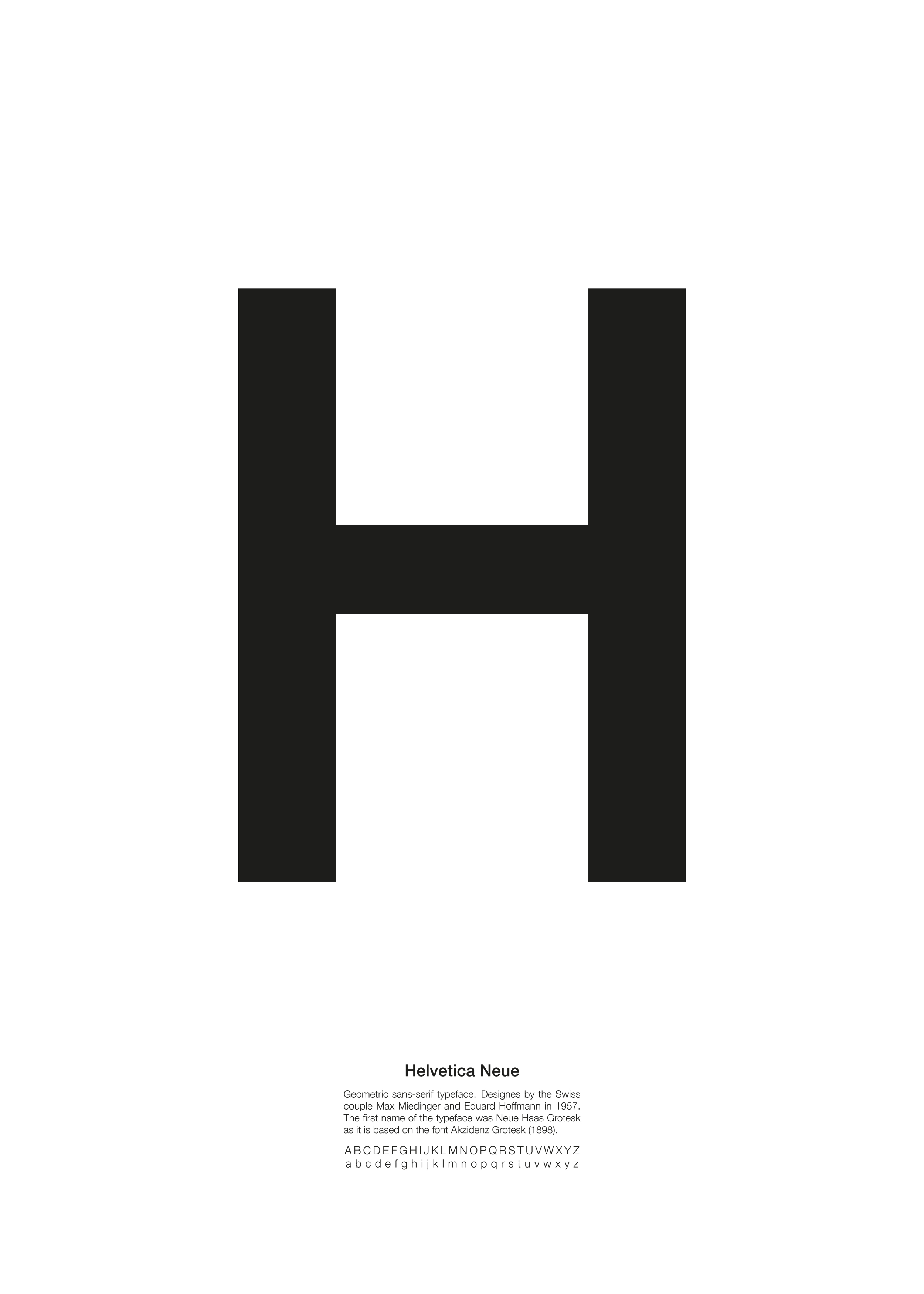 Helvetica Font poster - Typografisk illustration (21x30 cm)