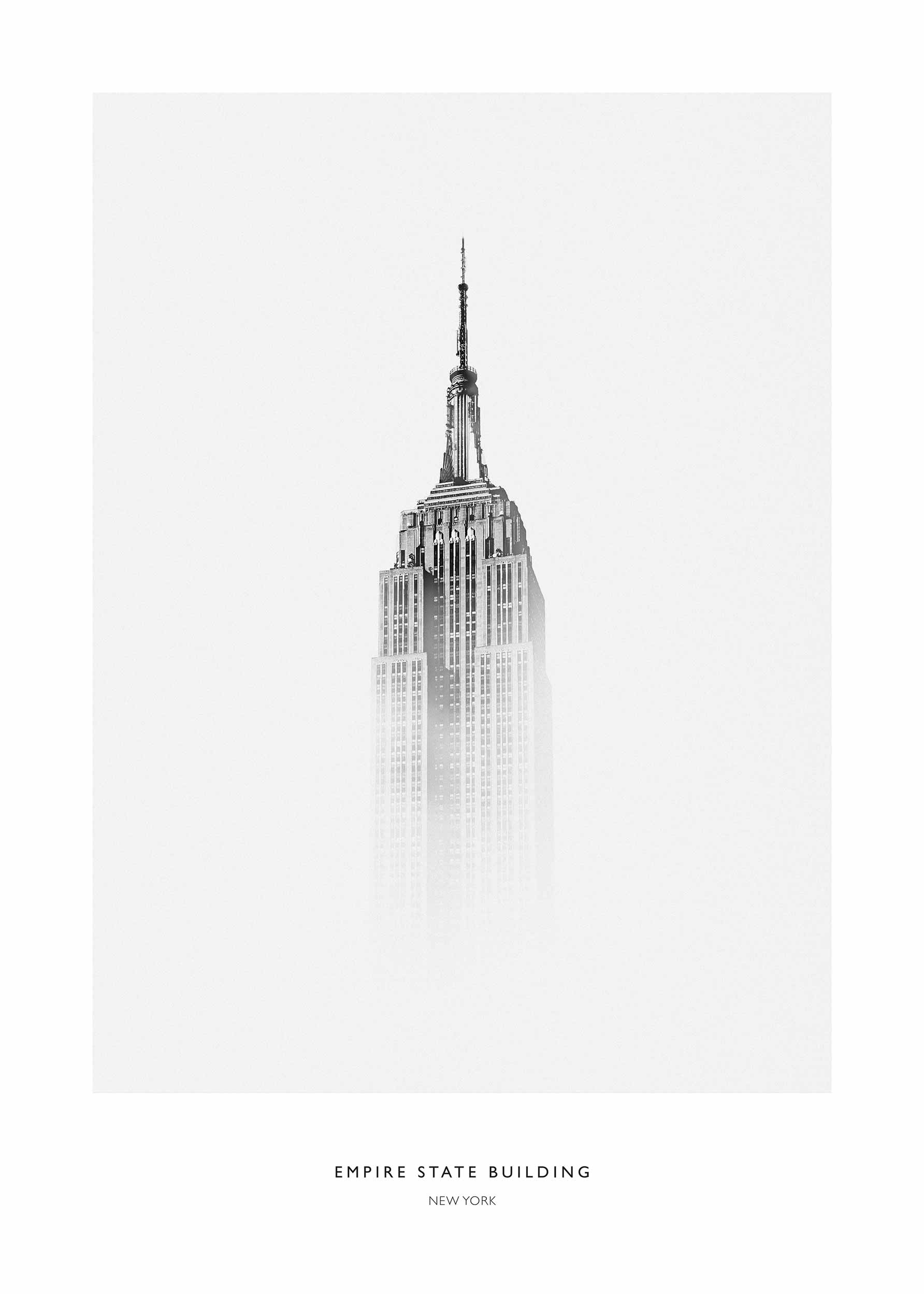 Empire State Building Poster - Schwarzweiße Architekturfotografie (50x70 cm)