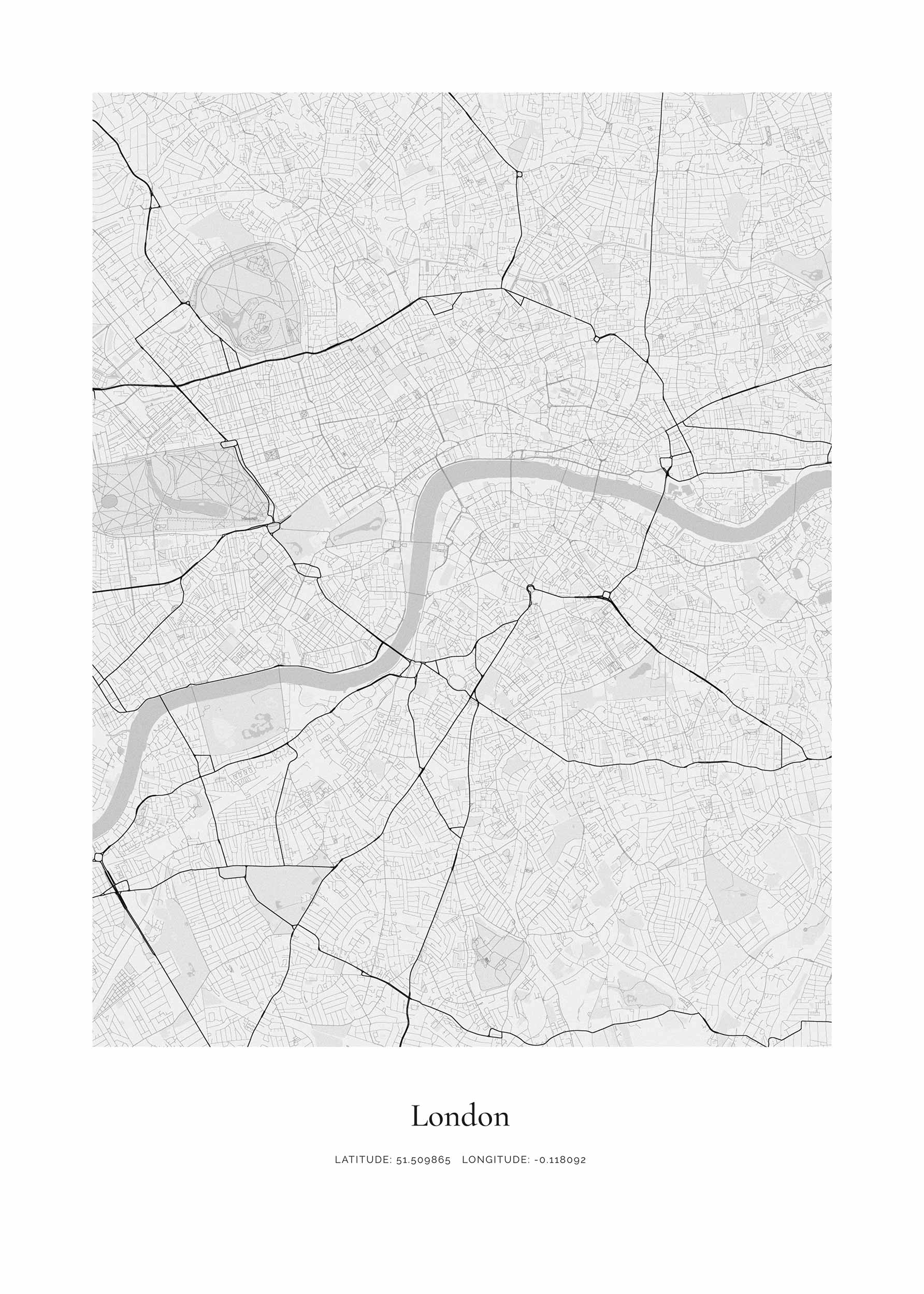 London Map Poster - City illustration (30x40 cm)