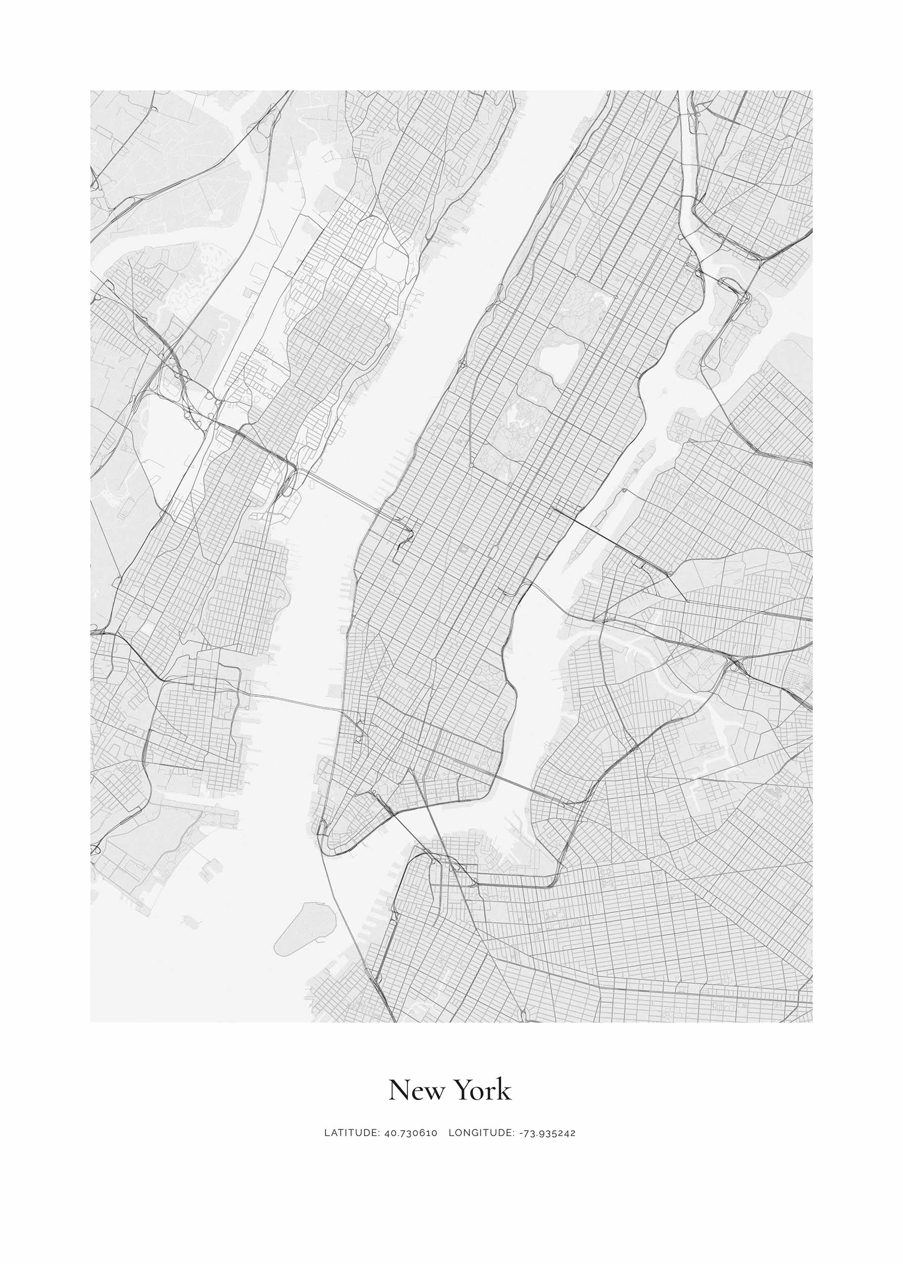 New York Map Poster - City map illustration (30x40 cm)