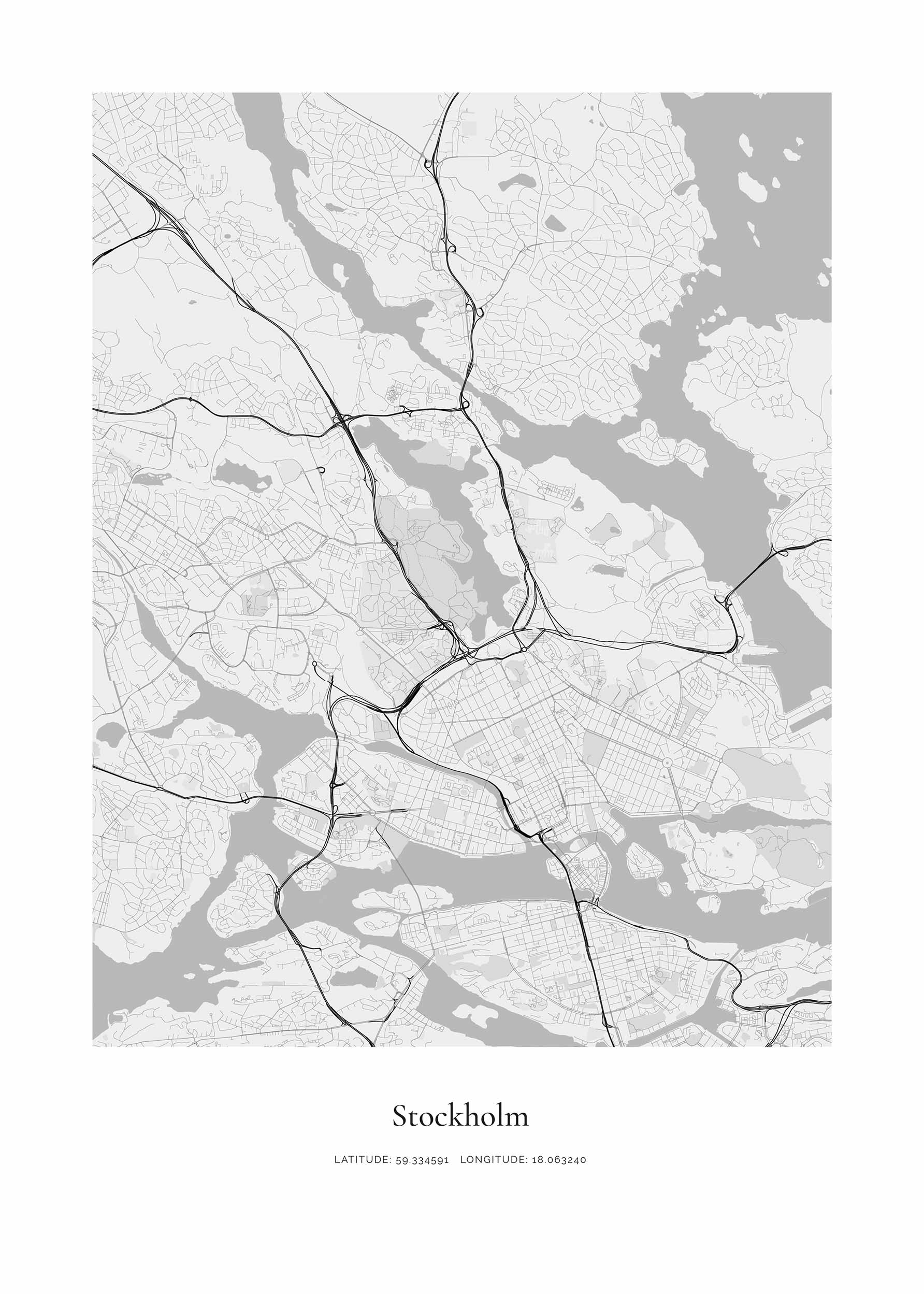 Stockholm Map Poster - City illustration (50x70 cm)