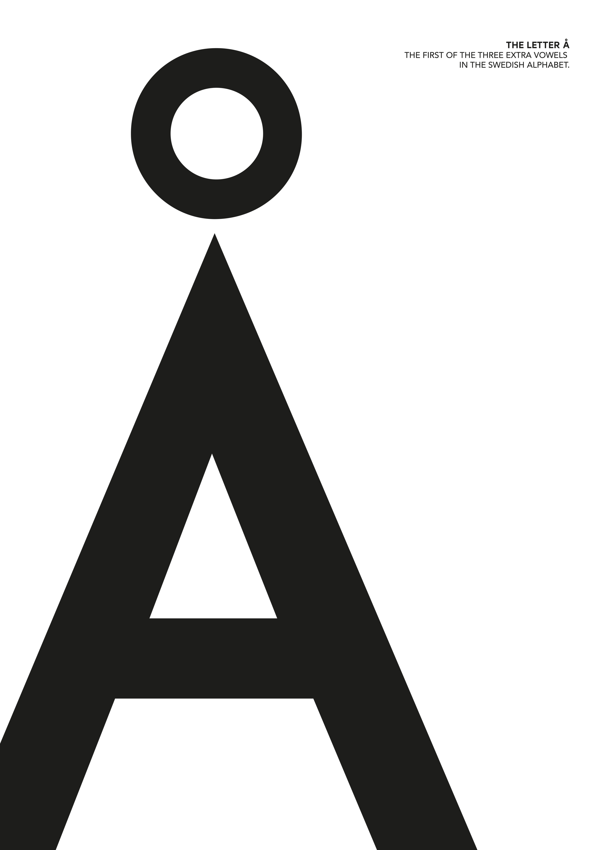 The Letter Å Poster - Typografische Grafik (50x70 cm)