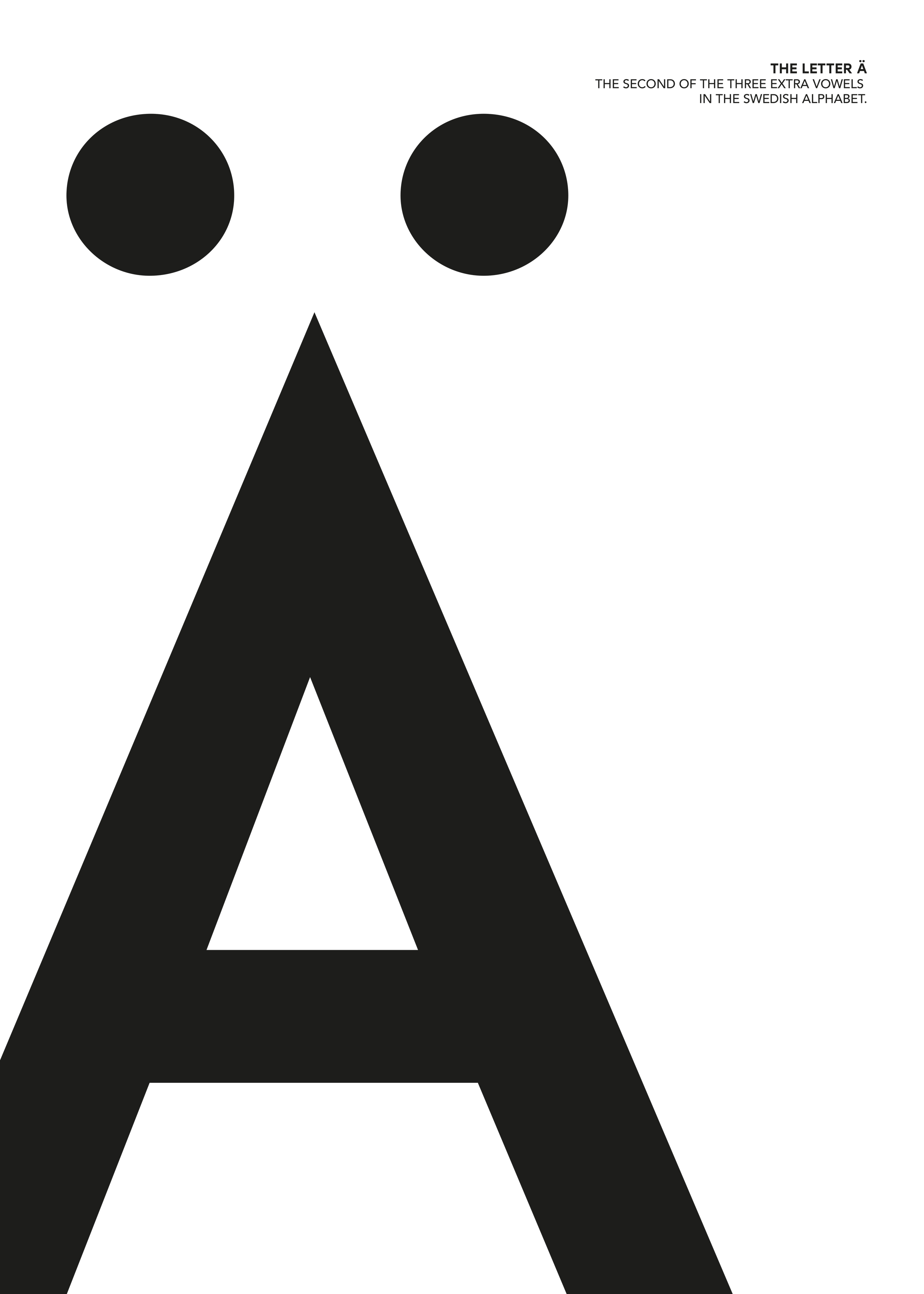 The Letter Ä Poster - Typography illustration (21x30 cm)