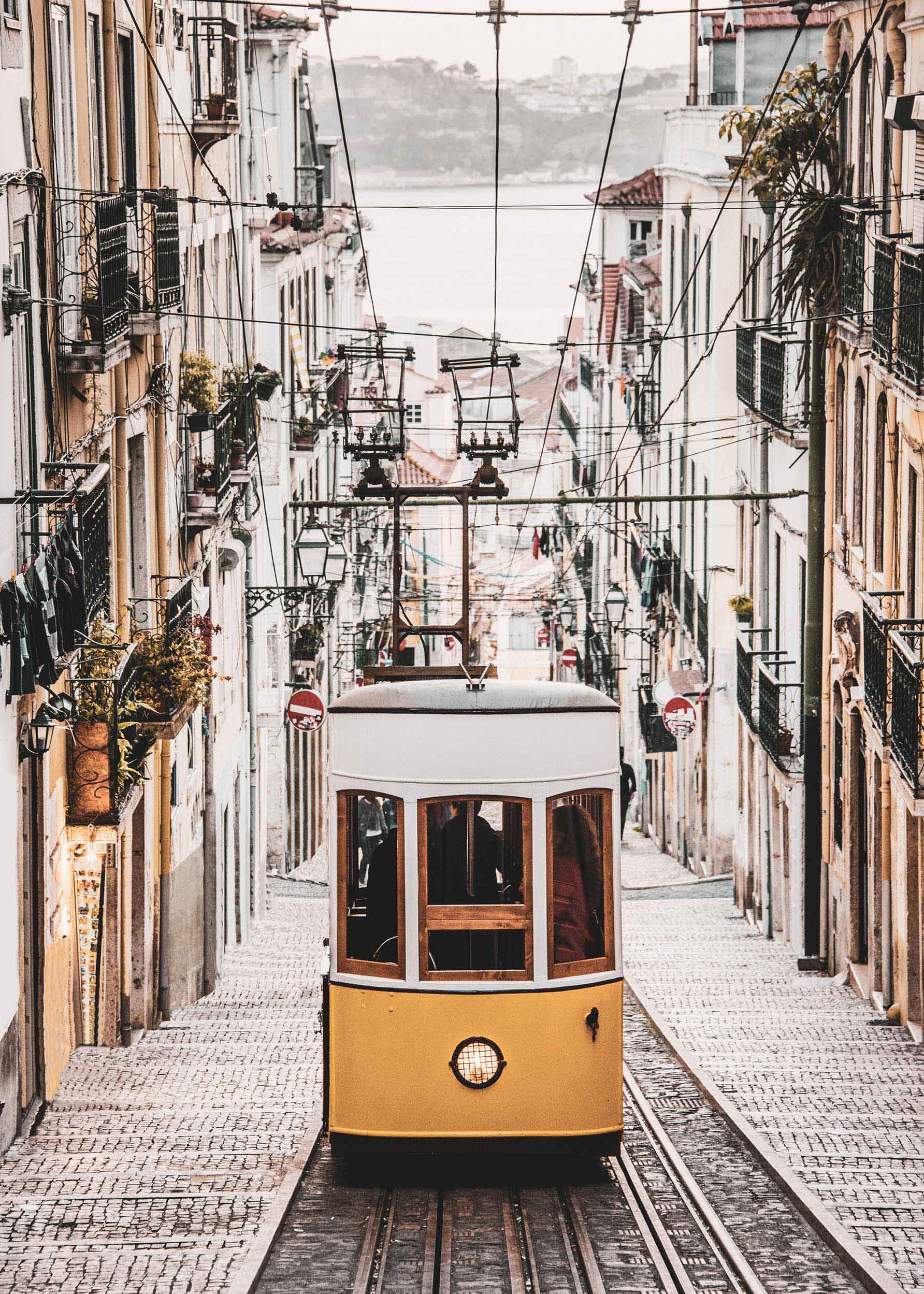 Vintage Tram Poster - City photography (50x70 cm)