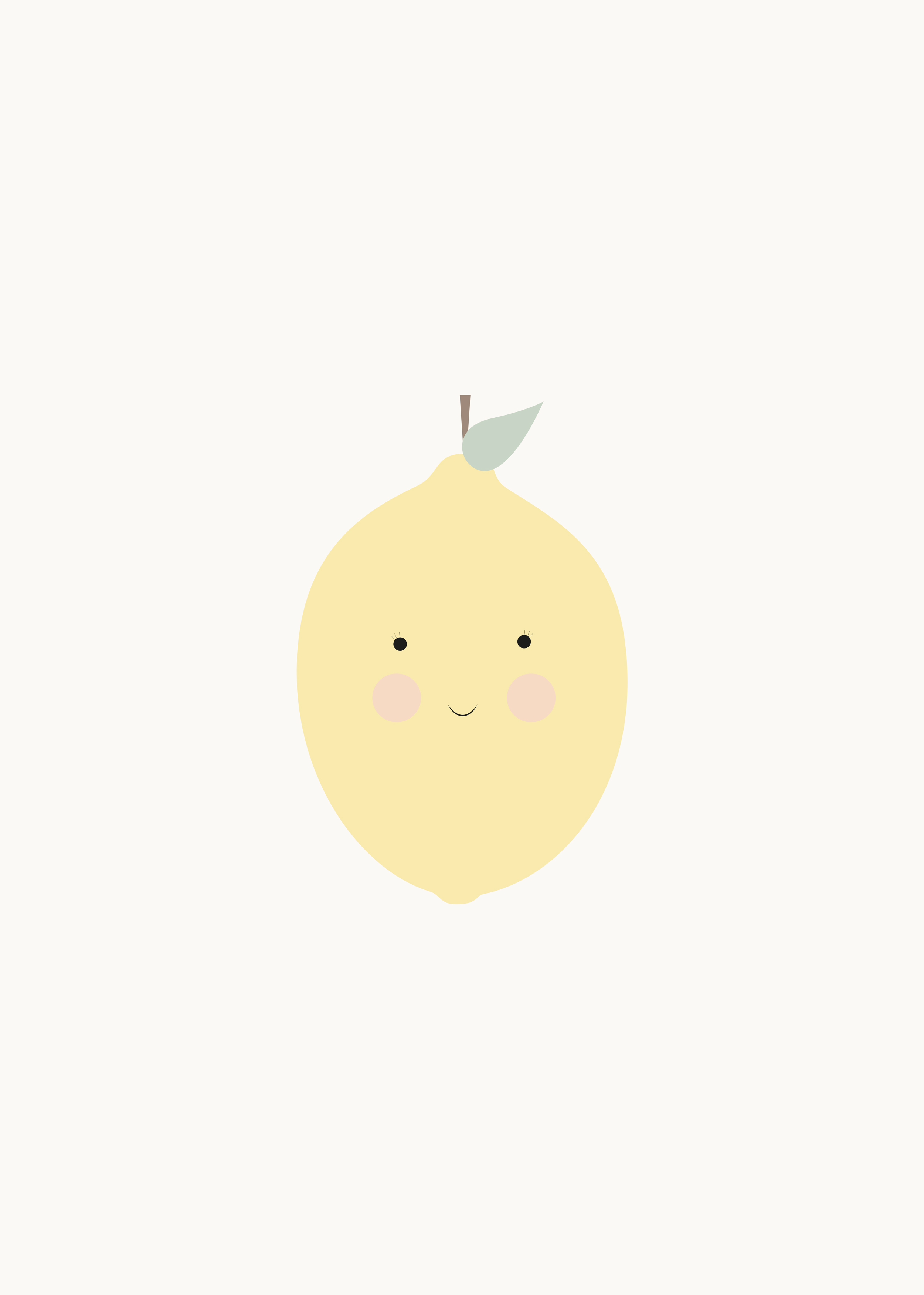 Happy Lemon Poster - Lemon illustration (21x30 cm)