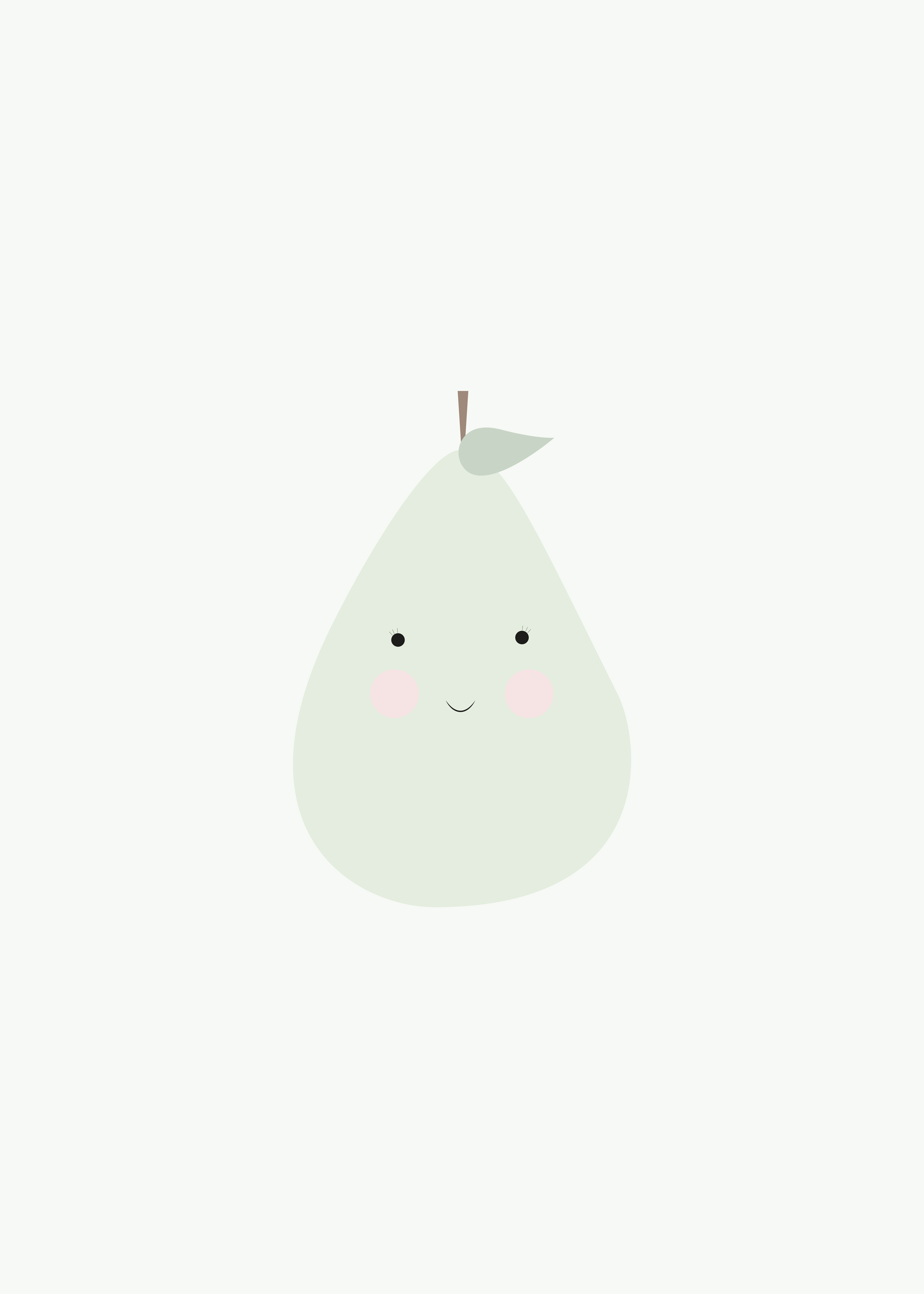 Happy Pear Poster - Pear illustration (21x30 cm)