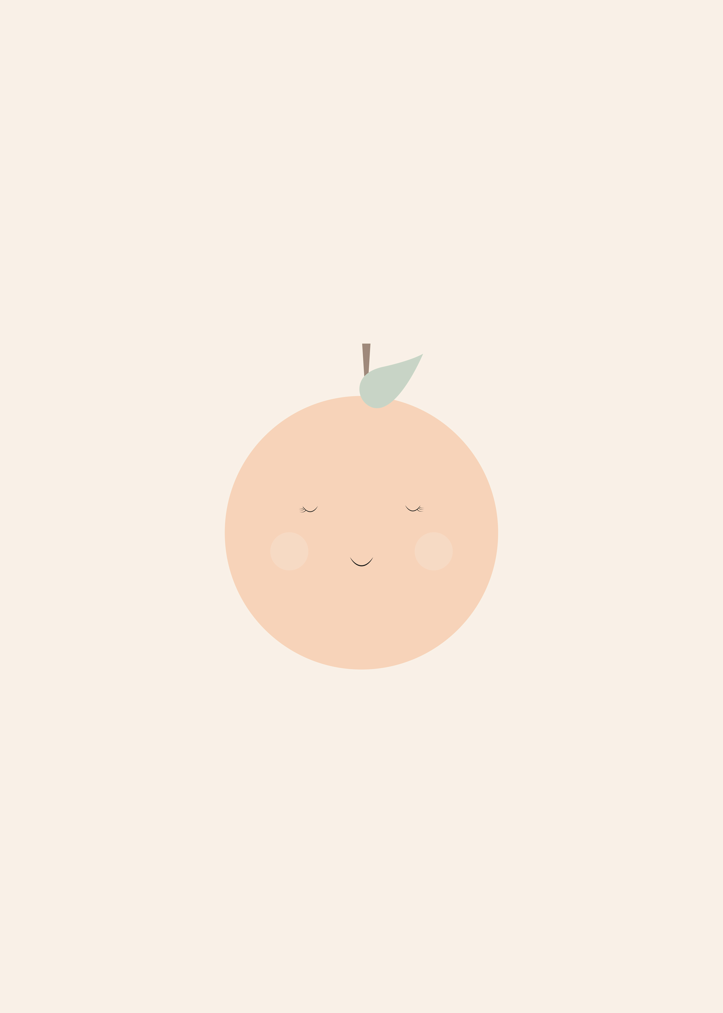 Happy Orange poster - Fruktillustration (30x40 cm)