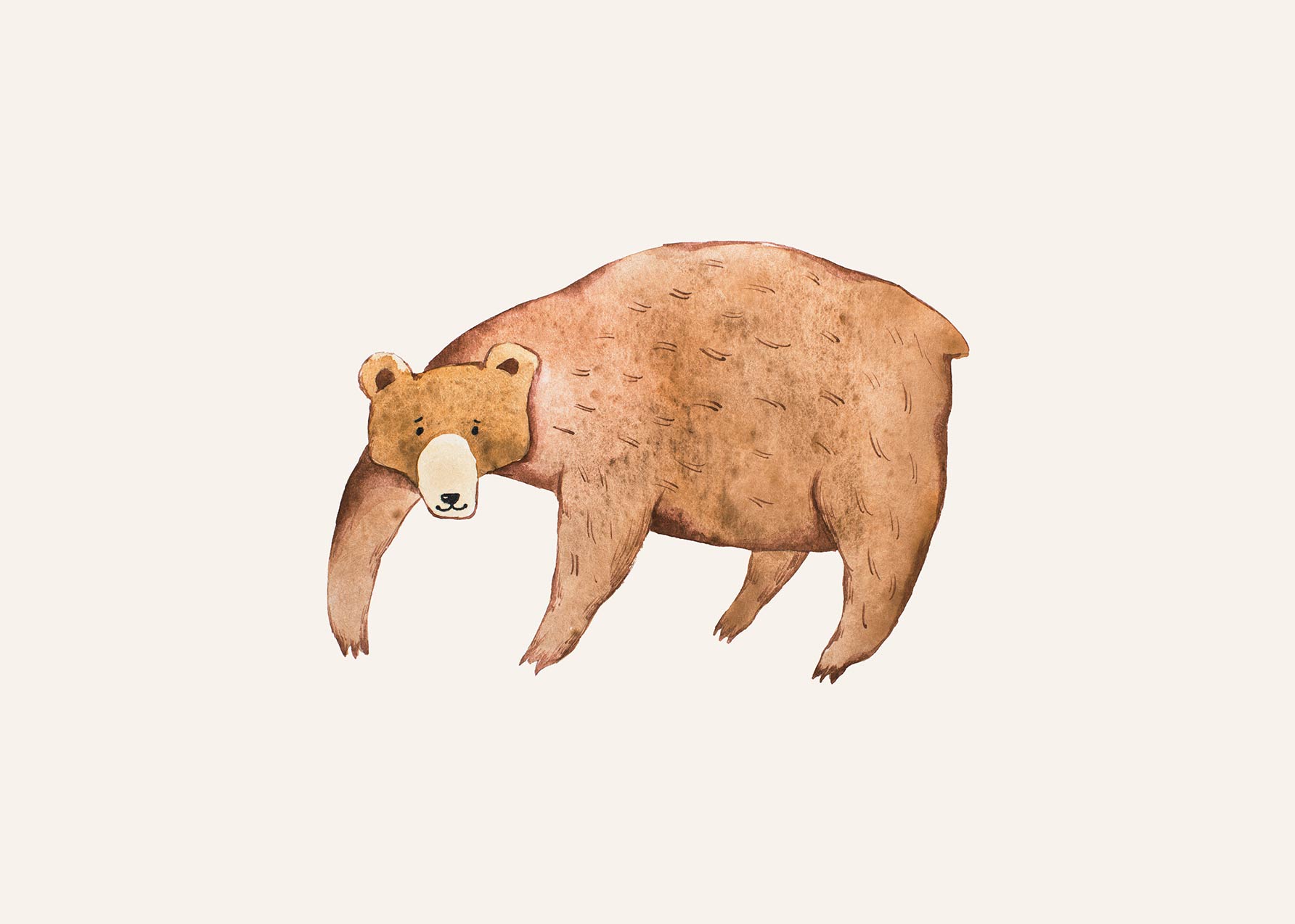 Aquarelle Bear Poster - Animal watercolour (30x40 cm)