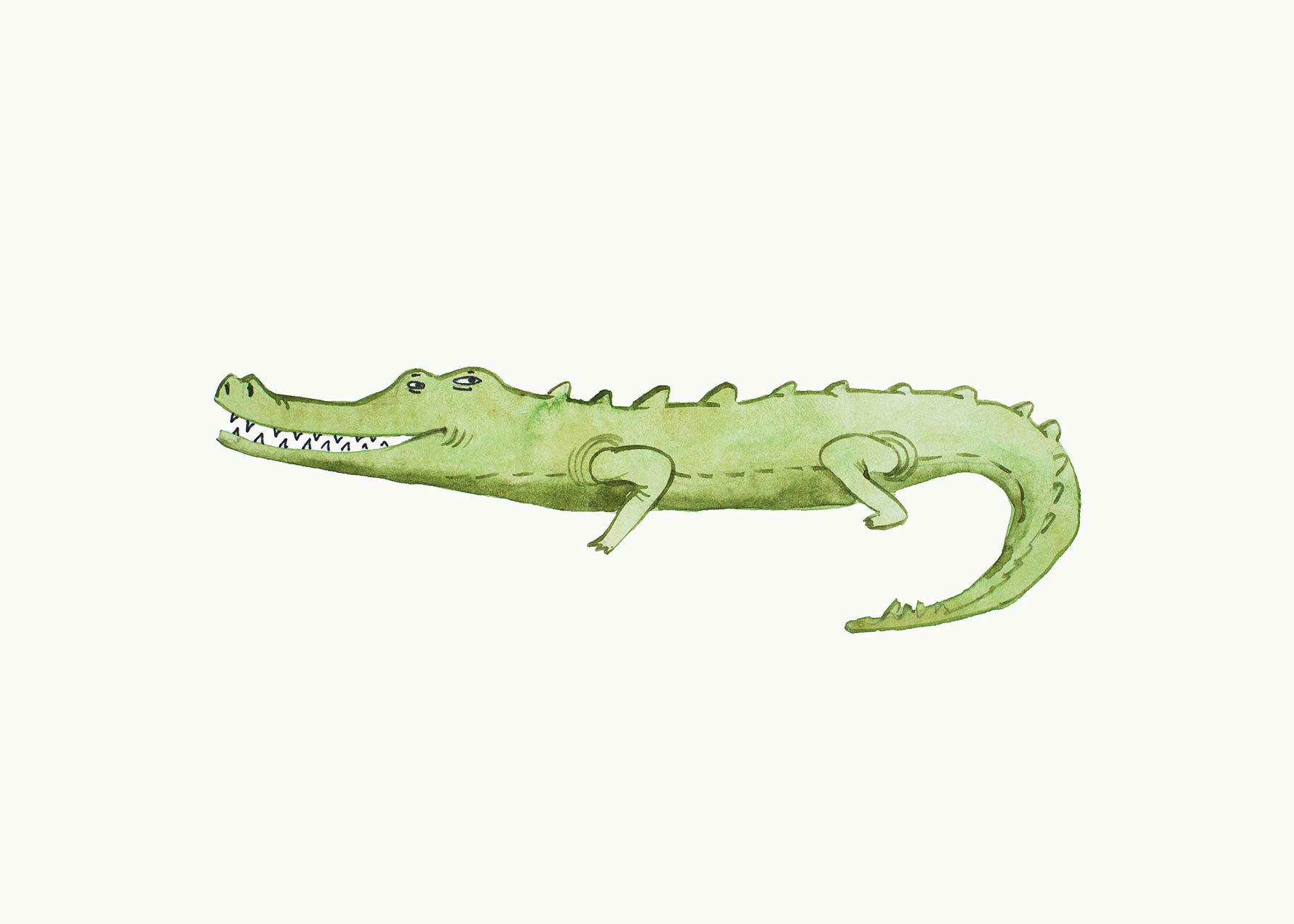 Aquarelle Crocodile Poster - Tierillustration (30x40 cm)