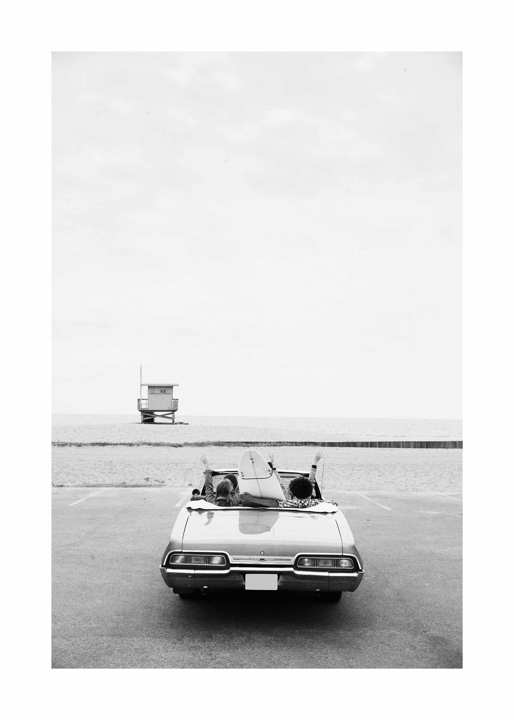 California Life poster - Strandfotografi i svartvitt (30x40 cm)